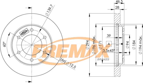 FREMAX BD-7019 - Тормозной диск autospares.lv