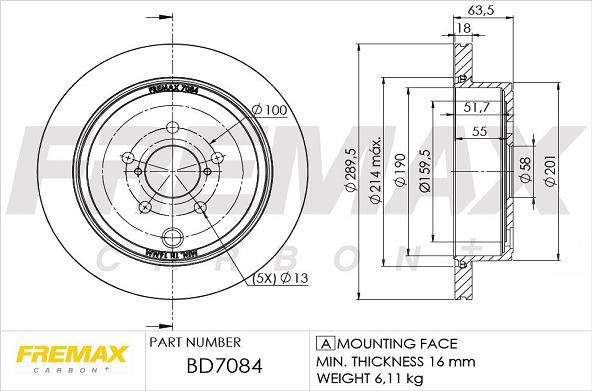 FREMAX BD-7084 - Тормозной диск autospares.lv