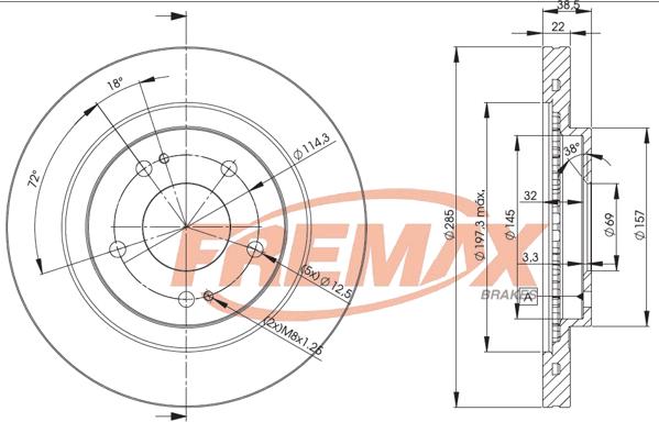 FREMAX BD-7039 - Тормозной диск autospares.lv