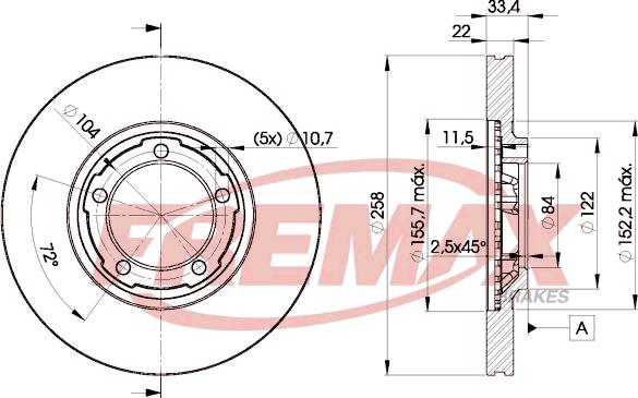 FREMAX BD-7030 - Тормозной диск autospares.lv