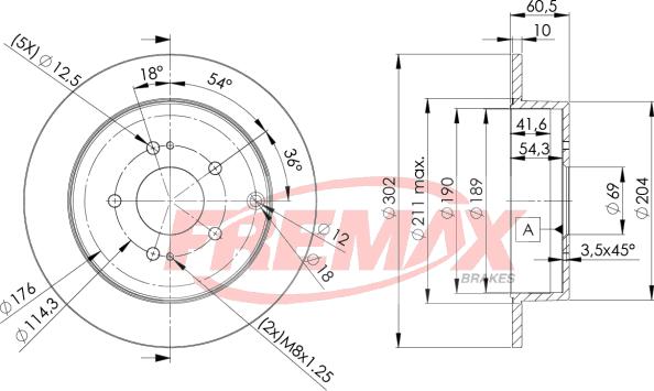 FREMAX BD-7032 - Тормозной диск autospares.lv