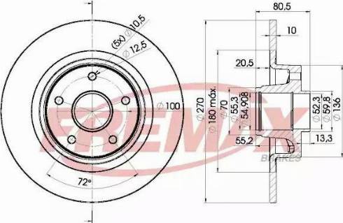 FREMAX BD-7898 - Тормозной диск autospares.lv