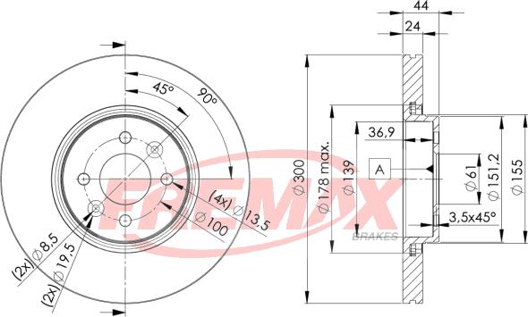 FREMAX BD-7897 - Тормозной диск autospares.lv