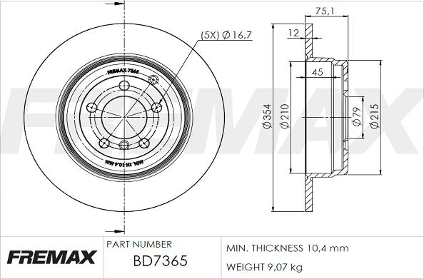 FREMAX BD-7365 - Тормозной диск autospares.lv