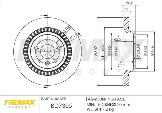 FREMAX BD-7305 - Тормозной диск autospares.lv