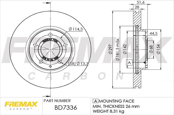 FREMAX BD-7336 - Тормозной диск autospares.lv