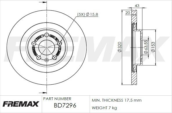 FREMAX BD-7296 - Тормозной диск autospares.lv