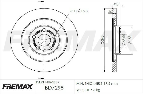 FREMAX BD-7298 - Тормозной диск autospares.lv