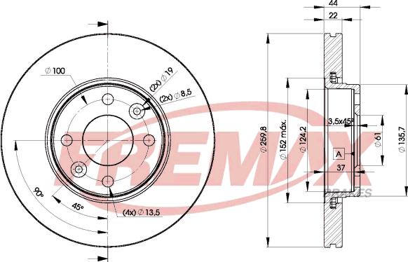 FREMAX BD-7795 - Тормозной диск autospares.lv