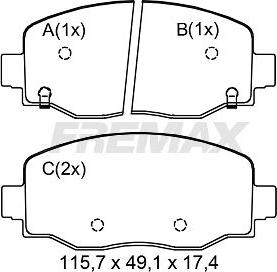 FREMAX FBP-0176 - Тормозные колодки, дисковые, комплект autospares.lv