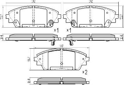 FREMAX FBP-1954 - Тормозные колодки, дисковые, комплект autospares.lv