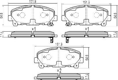 FREMAX FBP-1962 - Тормозные колодки, дисковые, комплект autospares.lv