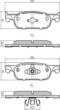 FREMAX FBP-1987 - Тормозные колодки, дисковые, комплект autospares.lv