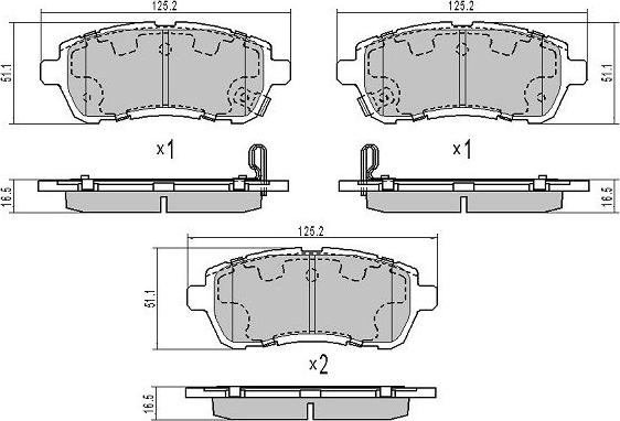 FREMAX FBP-1651 - Тормозные колодки, дисковые, комплект autospares.lv