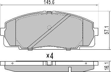 JFBK HN-144 - Тормозные колодки, дисковые, комплект autospares.lv