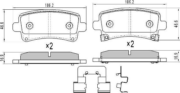 FREMAX FBP-1662 - Тормозные колодки, дисковые, комплект autospares.lv