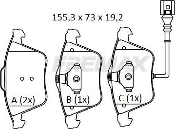 FREMAX FBP-1899 - Тормозные колодки, дисковые, комплект autospares.lv