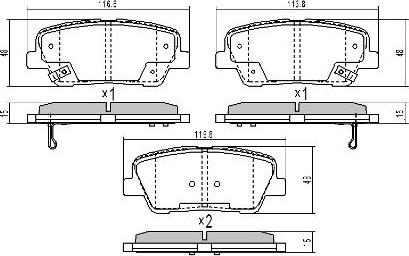 FREMAX FBP-1838 - Тормозные колодки, дисковые, комплект autospares.lv