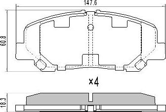 HELLA T1823 - Тормозные колодки, дисковые, комплект autospares.lv