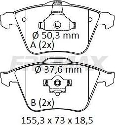 FREMAX FBP-1303 - Тормозные колодки, дисковые, комплект autospares.lv