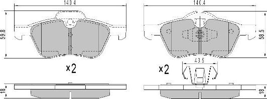 FREMAX FBP-1248 - Тормозные колодки, дисковые, комплект autospares.lv