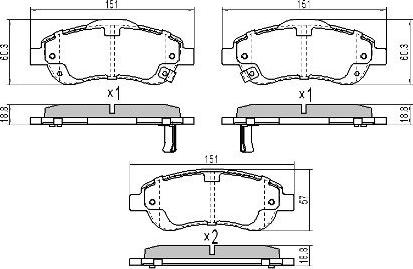 FREMAX FBP-1716 - Тормозные колодки, дисковые, комплект autospares.lv