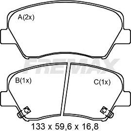 FREMAX FBP-2502 - Тормозные колодки, дисковые, комплект autospares.lv