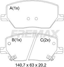 FREMAX FBP-2514 - Тормозные колодки, дисковые, комплект autospares.lv