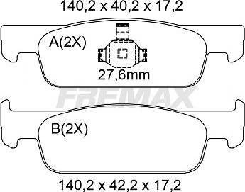 FREMAX FBP-2510 - Тормозные колодки, дисковые, комплект autospares.lv