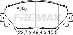 FREMAX FBP-2619 - Тормозные колодки, дисковые, комплект autospares.lv