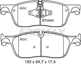 FREMAX FBP-2616 - Тормозные колодки, дисковые, комплект autospares.lv