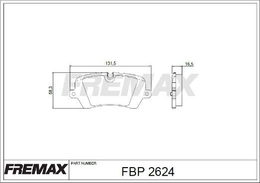 FREMAX FBP-2624 - Тормозные колодки, дисковые, комплект autospares.lv