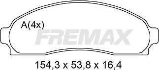 FREMAX FBP-2185 - Тормозные колодки, дисковые, комплект autospares.lv