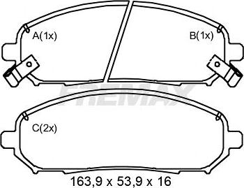 FREMAX FBP-2134 - Тормозные колодки, дисковые, комплект autospares.lv