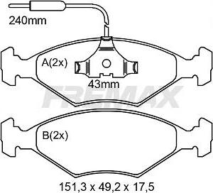 FREMAX FBP-2215 - Тормозные колодки, дисковые, комплект autospares.lv