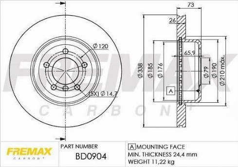 FREMAX BD-1104 - Тормозной диск autospares.lv