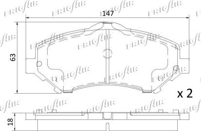 Frigair PD04.504 - Тормозные колодки, дисковые, комплект autospares.lv