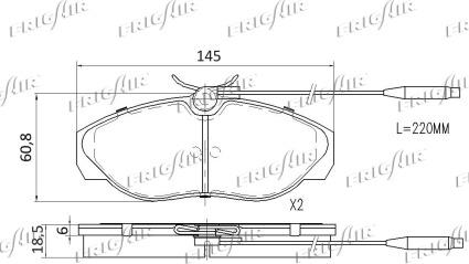 Frigair PD04.533 - Тормозные колодки, дисковые, комплект autospares.lv