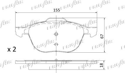 Frigair PD05.501 - Тормозные колодки, дисковые, комплект autospares.lv