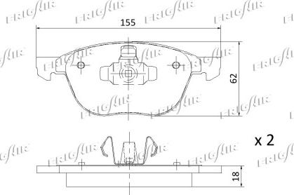 Frigair PD05.501 - Тормозные колодки, дисковые, комплект autospares.lv