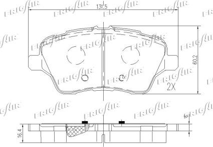 Frigair PD05.512 - Тормозные колодки, дисковые, комплект autospares.lv