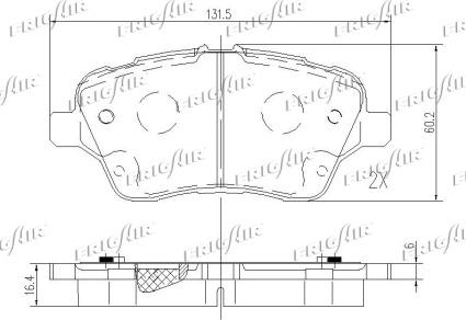 Frigair PD05.512 - Тормозные колодки, дисковые, комплект autospares.lv