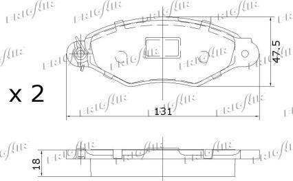 Frigair PD03.506 - Тормозные колодки, дисковые, комплект autospares.lv