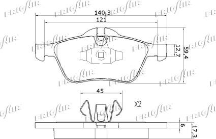 Frigair PD02.506 - Тормозные колодки, дисковые, комплект autospares.lv