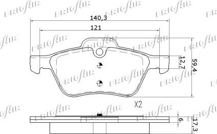 Frigair PD02.506 - Тормозные колодки, дисковые, комплект autospares.lv