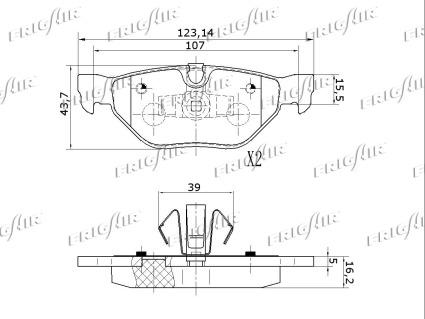 Frigair PD02.502 - Тормозные колодки, дисковые, комплект autospares.lv