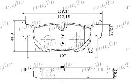 Frigair PD02.502 - Тормозные колодки, дисковые, комплект autospares.lv