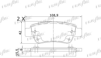 Frigair PD19.508 - Тормозные колодки, дисковые, комплект autospares.lv