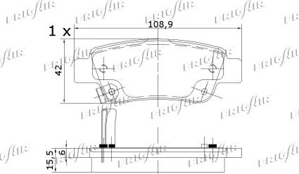 Frigair PD19.508 - Тормозные колодки, дисковые, комплект autospares.lv