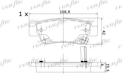 Frigair PD19.508 - Тормозные колодки, дисковые, комплект autospares.lv